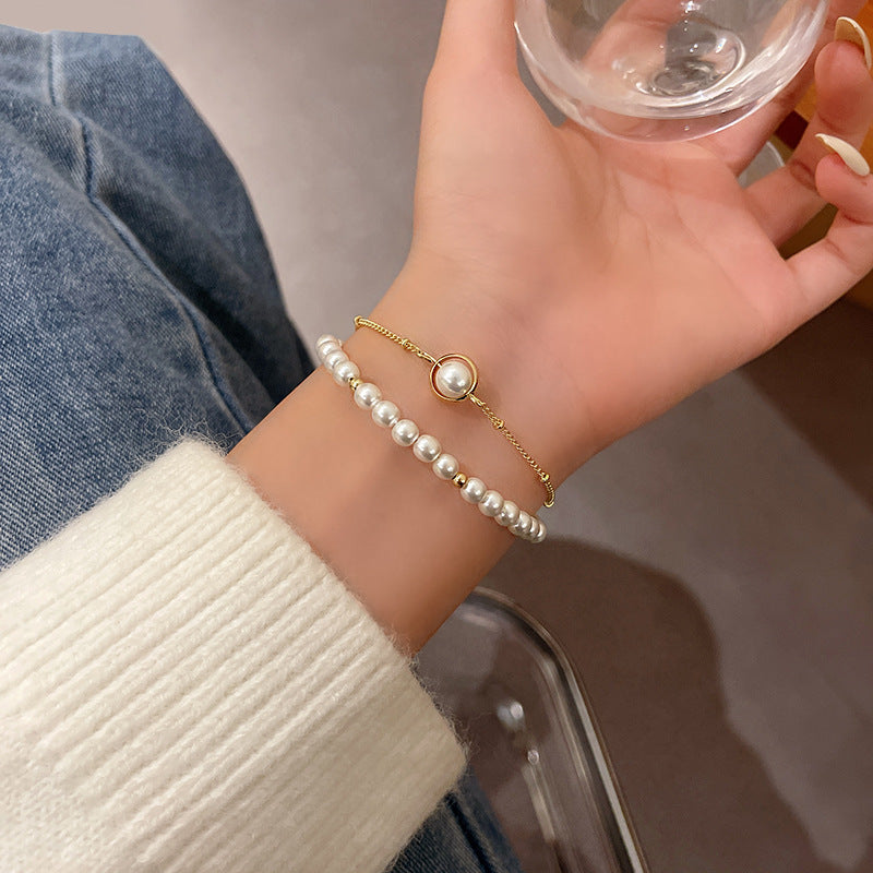 Wholesale Girls Retro Niche Temperament Pearl Bracelet